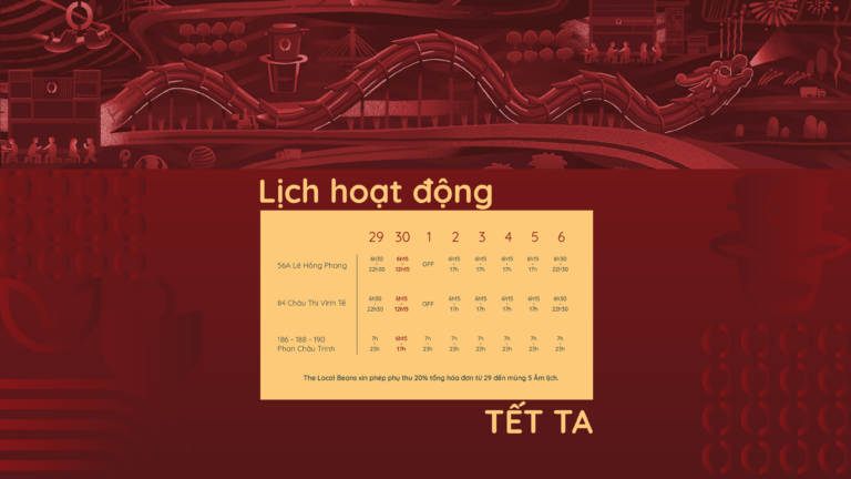 lịch nghỉ Tết ở Beans